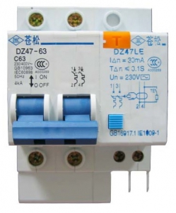 Дифференциальный автомат DZ47LE-63 1P+N C50A 30mA AC